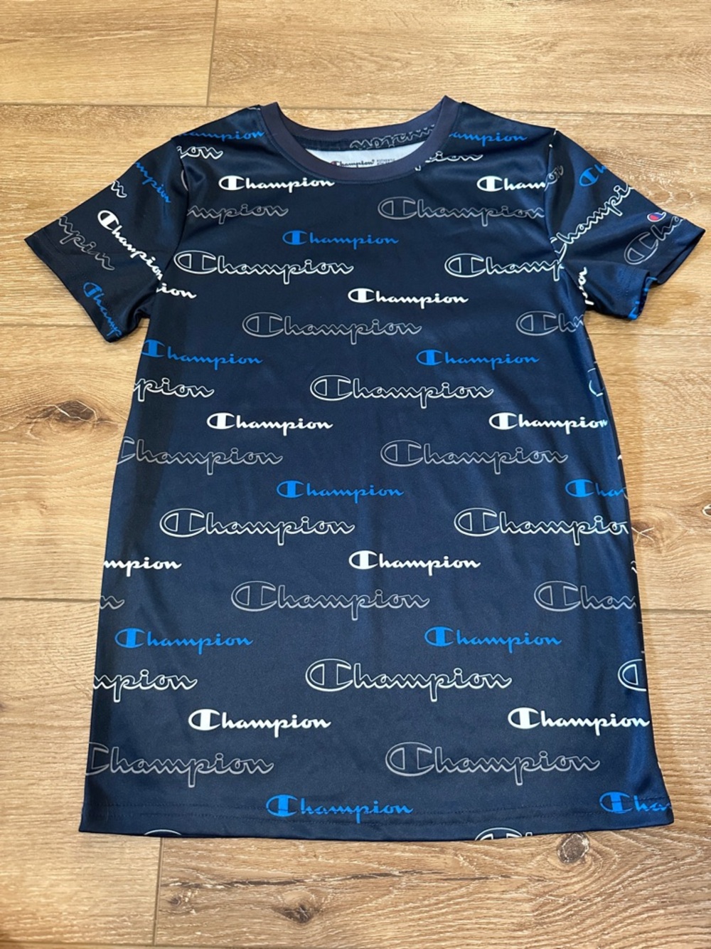 Champion Navy Blue All-Over Logo Tee